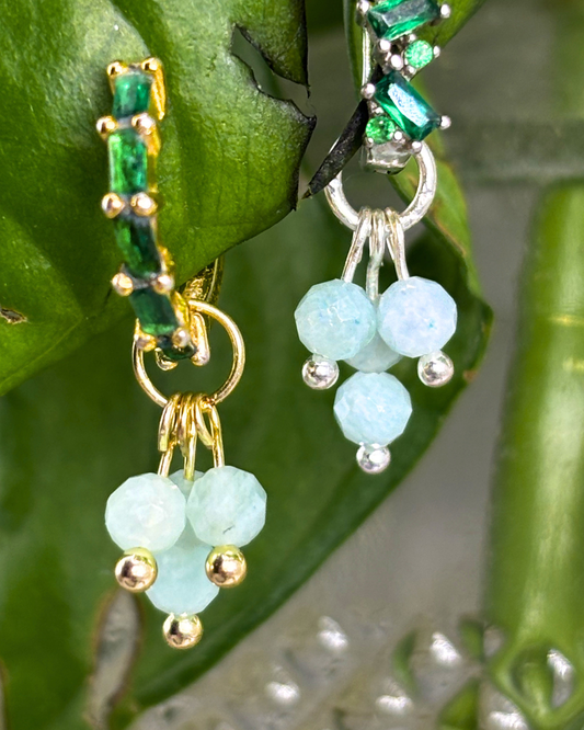 Amazonite Single Sparkle Charm PAIR