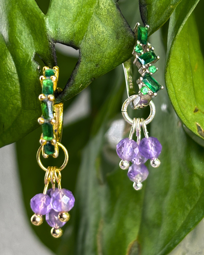 Amethyst Single Sparkle Charm PAIR