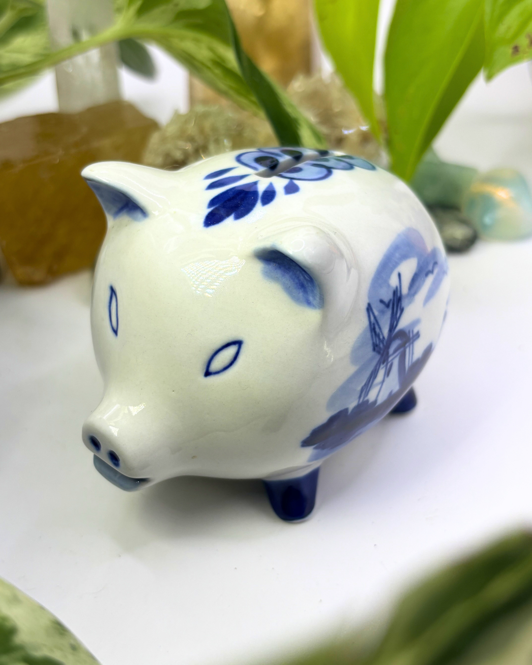 Porcelain Delft Blue Piggy Bank