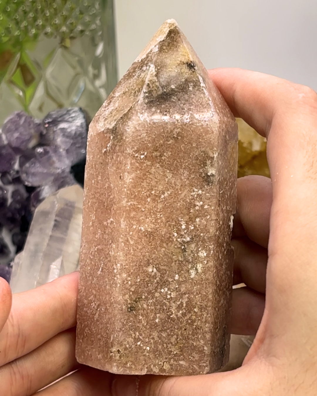 Large Pink Amethyst Tower