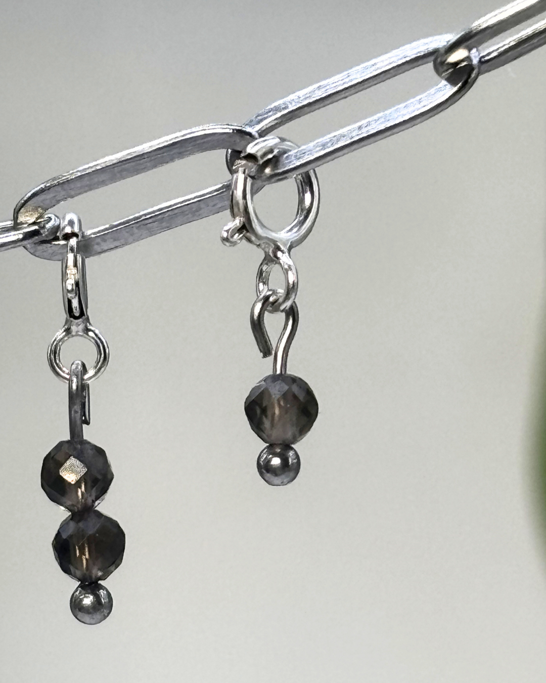 Smokey Quartz Crystal Clips