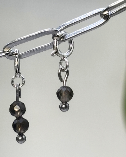 Smokey Quartz Crystal Clips