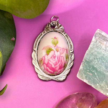 Japanese Rose Silver Spoon Charm