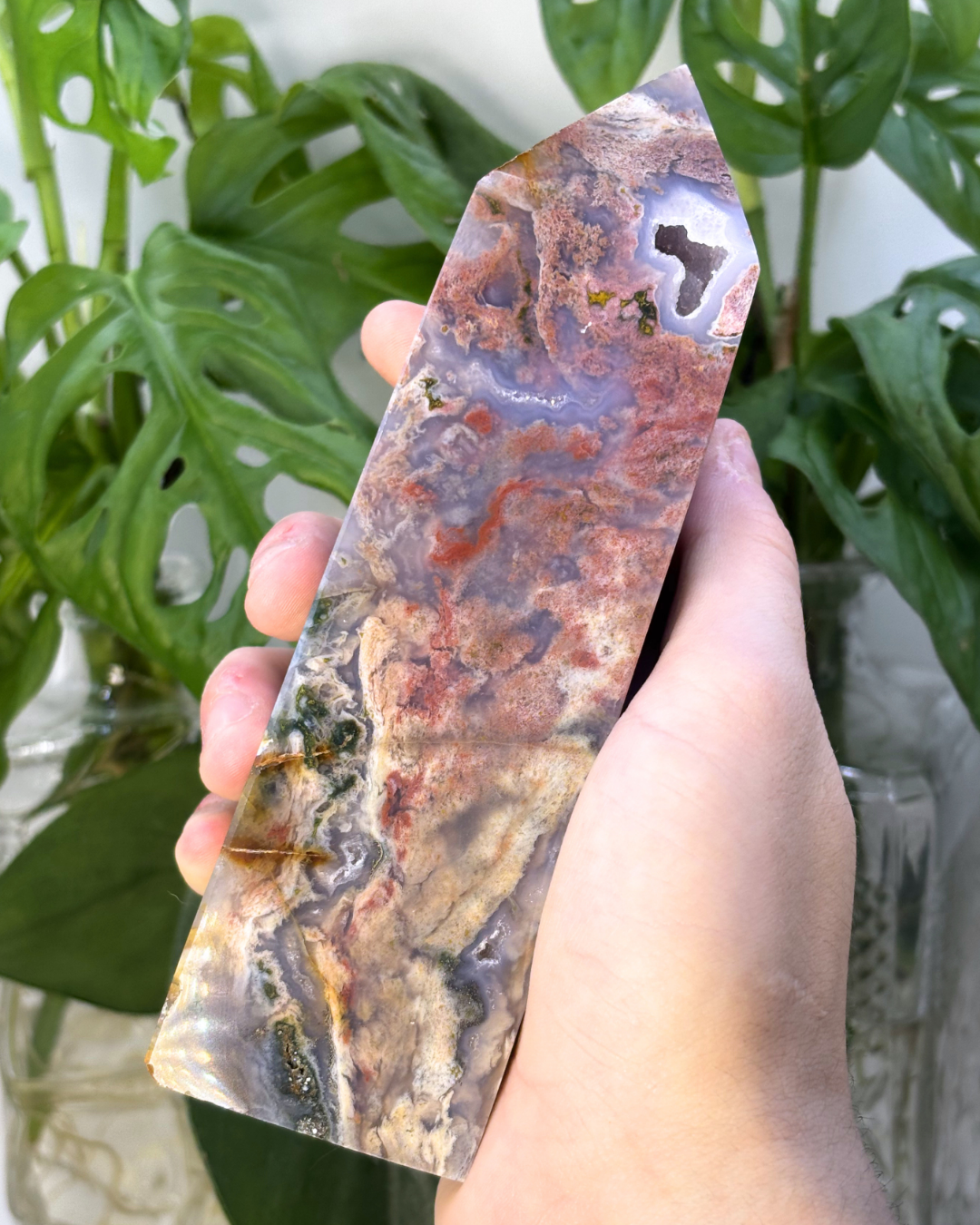 XL Druzy Crazy Lace Agate Tower