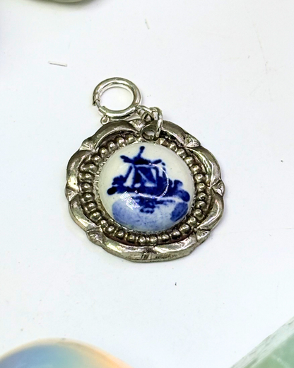 Mini Delft Windmill Porcelain Spoon Charm