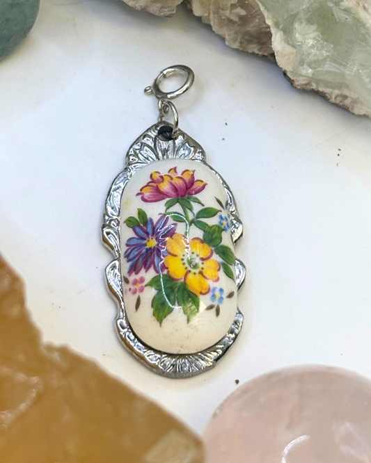 Rainbow Flower Silver Spoon Charm