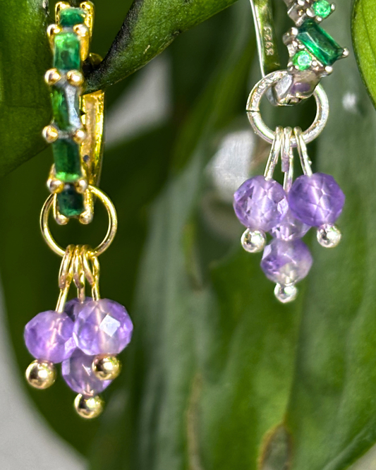 Amethyst Single Sparkle Charm PAIR