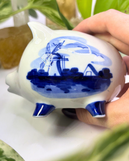Porcelain Delft Blue Piggy Bank