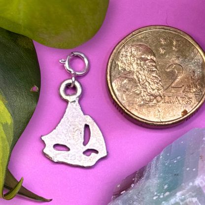 Mini Silver Sail Boat 2D Charm