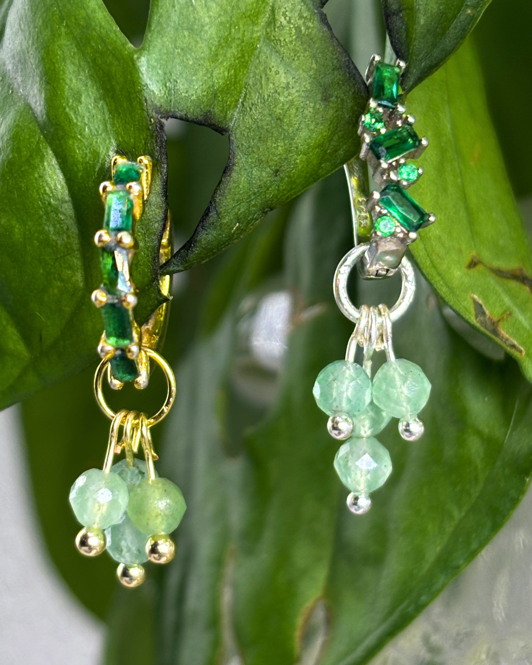 Green Aventurine Single Sparkle Charm PAIR