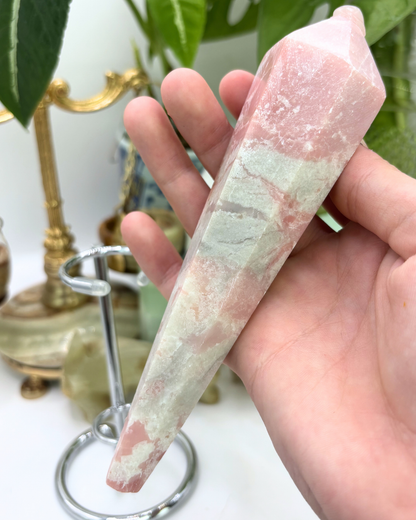 Pink Opal Wand with Stand