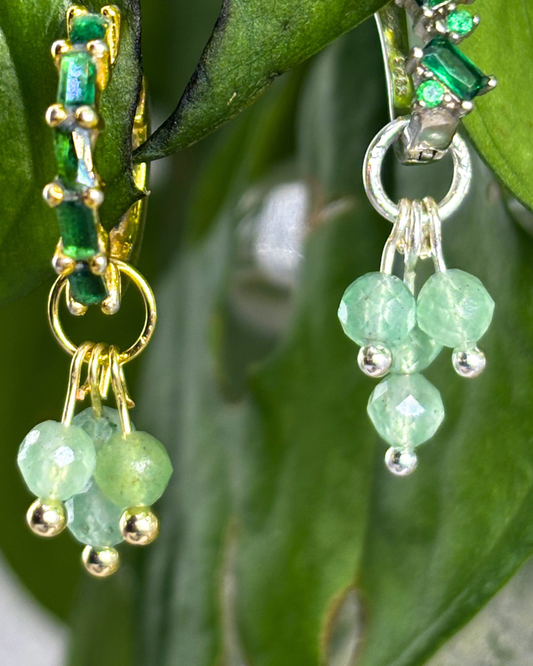 Green Aventurine Single Sparkle Charm PAIR