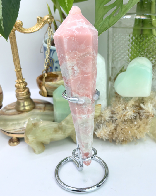 Pink Opal Wand with Stand
