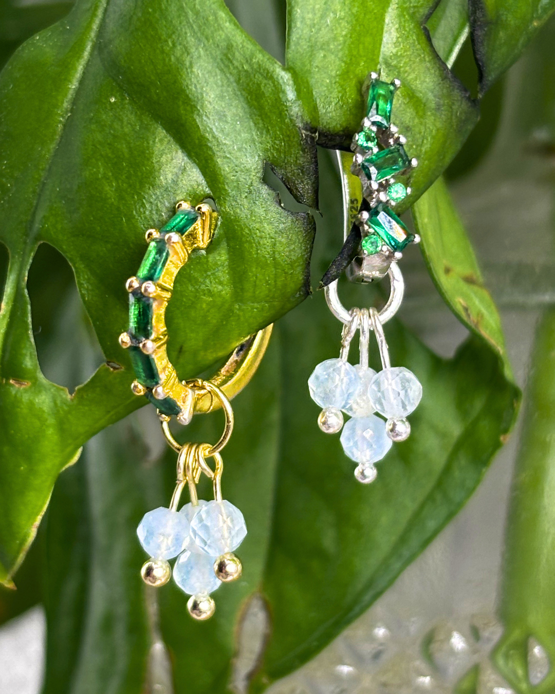Aquamarine Single Sparkle Charm PAIR