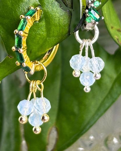 Aquamarine Single Sparkle Charm PAIR