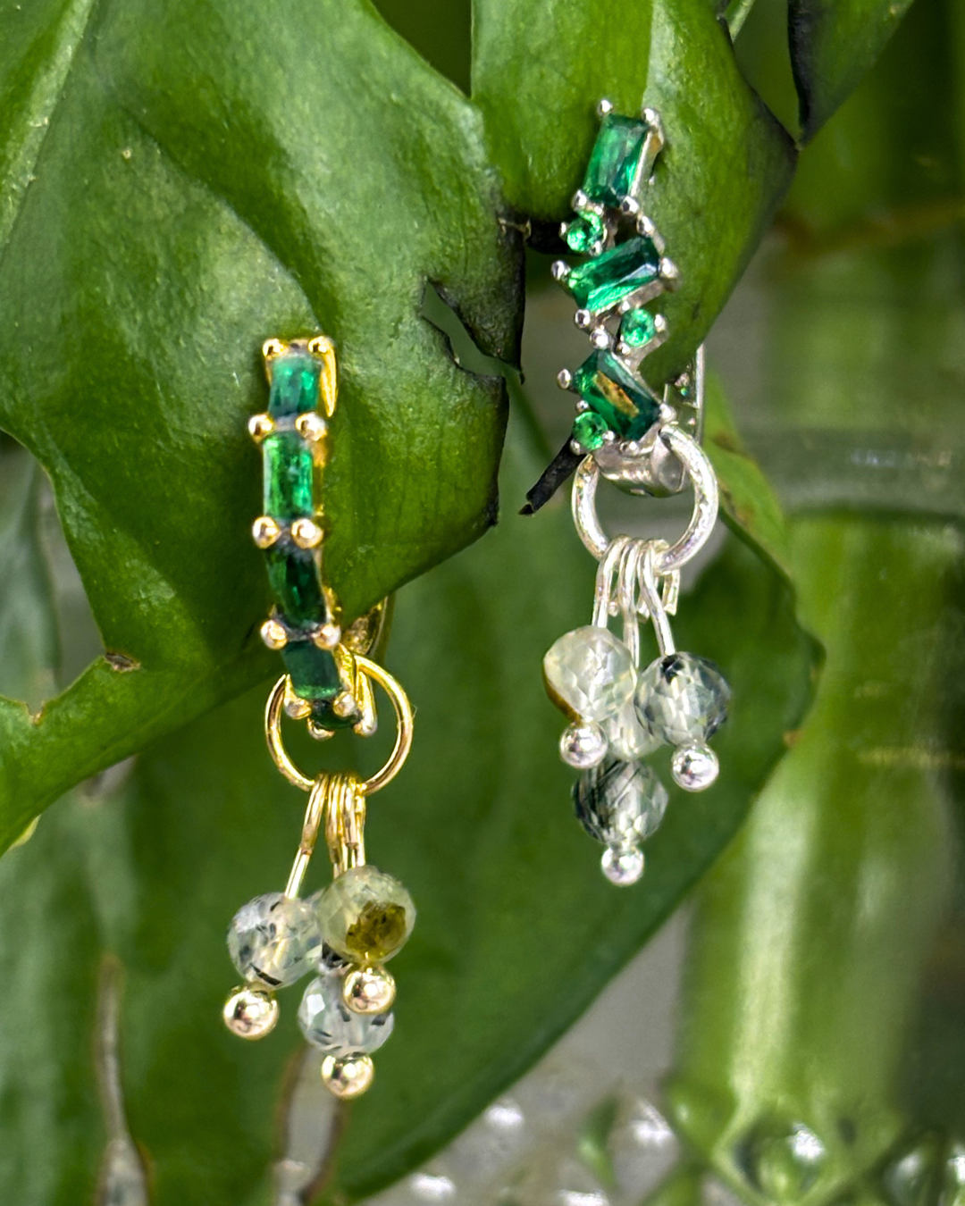Prehnite Single Sparkle Charm PAIR