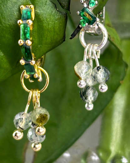 Prehnite Single Sparkle Charm PAIR