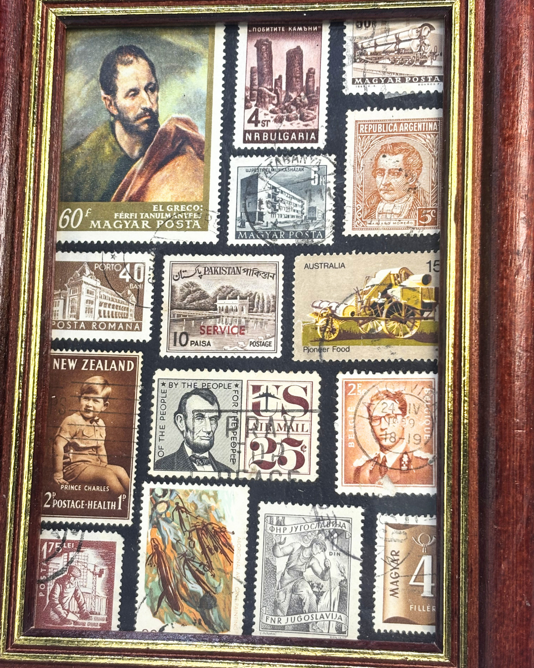 Earthy Tones Vintage Stamp Frame