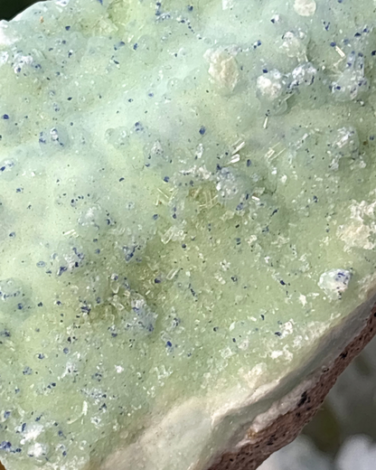 Green Aragonite with Azurite Specimen