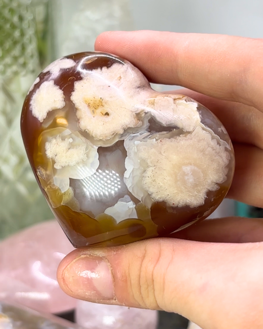 Flower Agate Heart