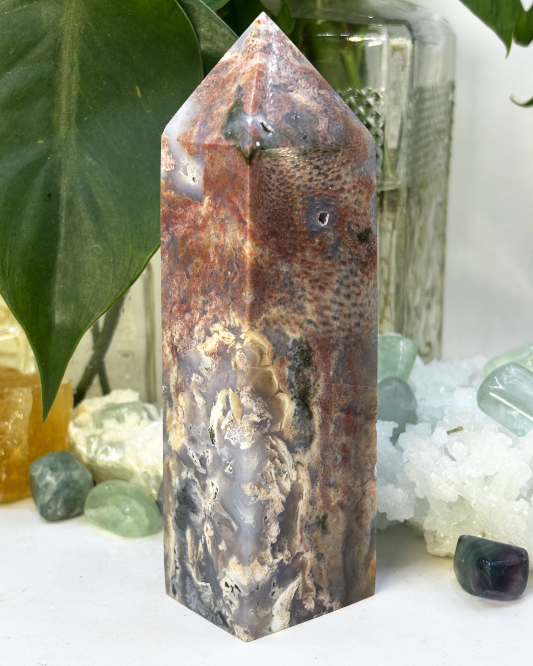 XL Druzy Crazy Lace Agate Tower