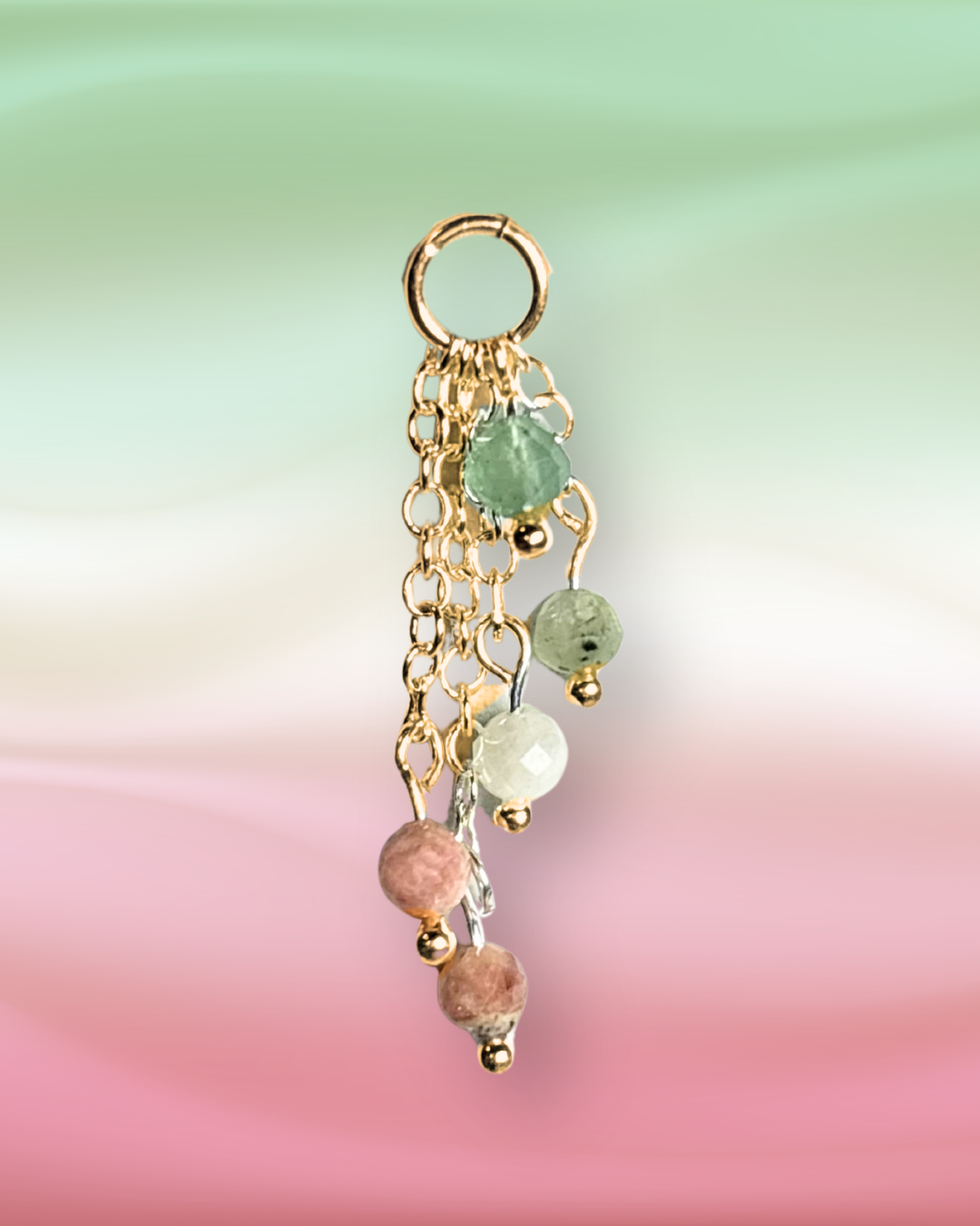 Watermelon Lily of the Valley Crystal Earring Charm