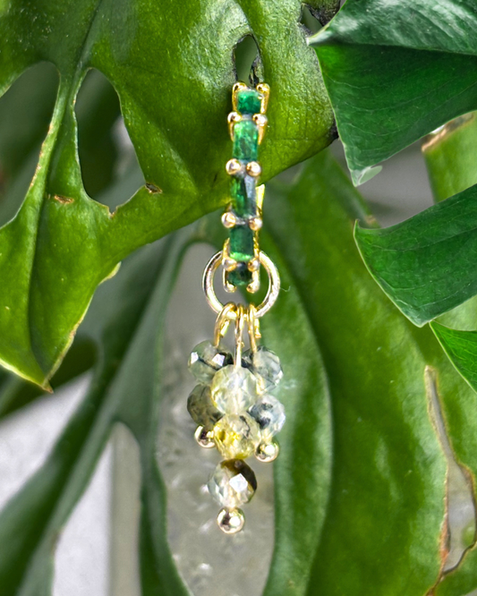 Prehnite Double Sparkle Charm PAIR