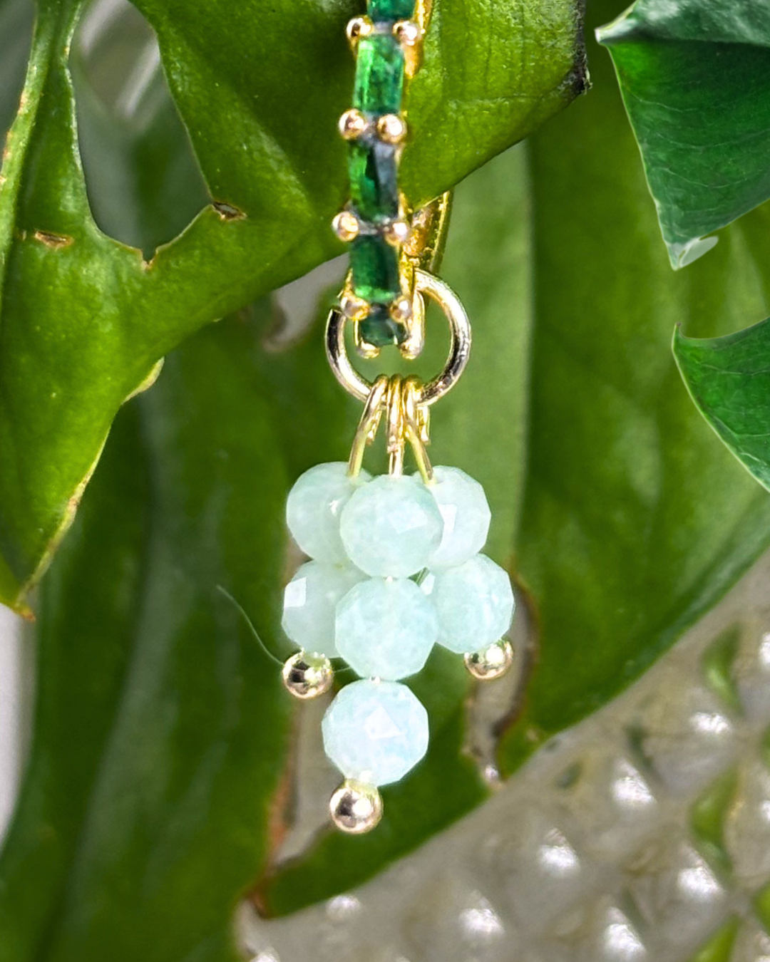 Amazonite Double Sparkle Charm PAIR