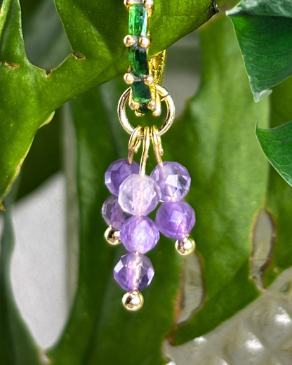 Amethyst Double Sparkle Charm PAIR