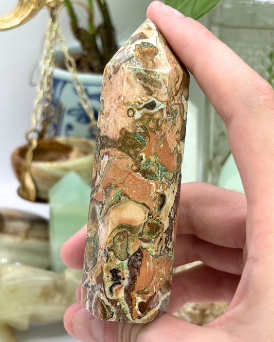 Pink Leopard Jasper Tower