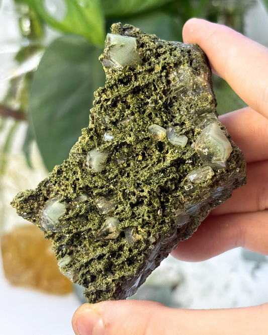 Epidote in Quartz Specimen