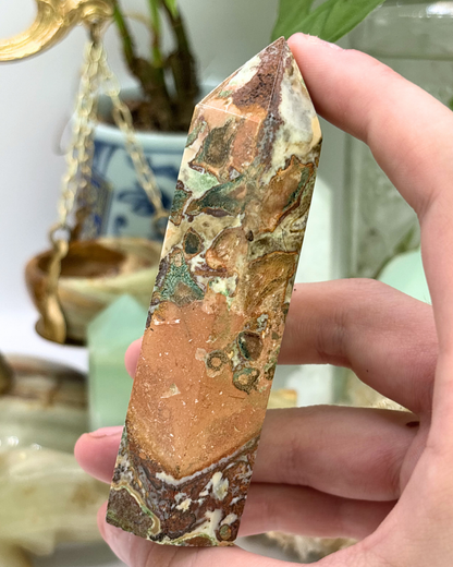 Pink Leopard Jasper Tower