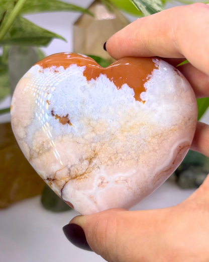 Flower Agate Heart