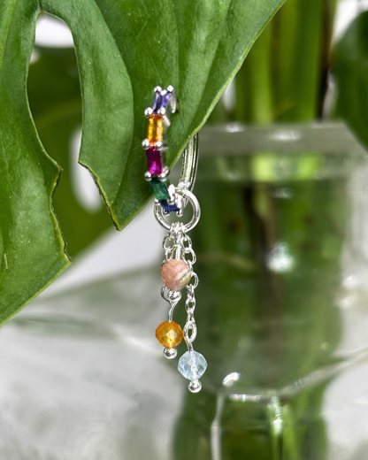 Pansexual Pride Lily of the Valley Crystal Earring Charm