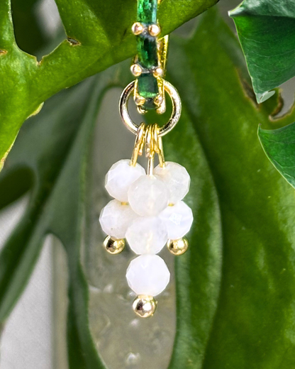 Moonstone Double Sparkle Charm PAIR