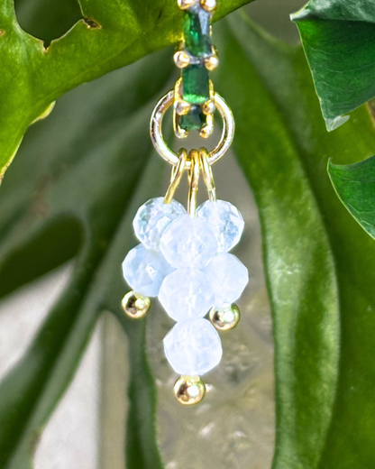 Aquamarine Double Sparkle Charm PAIR
