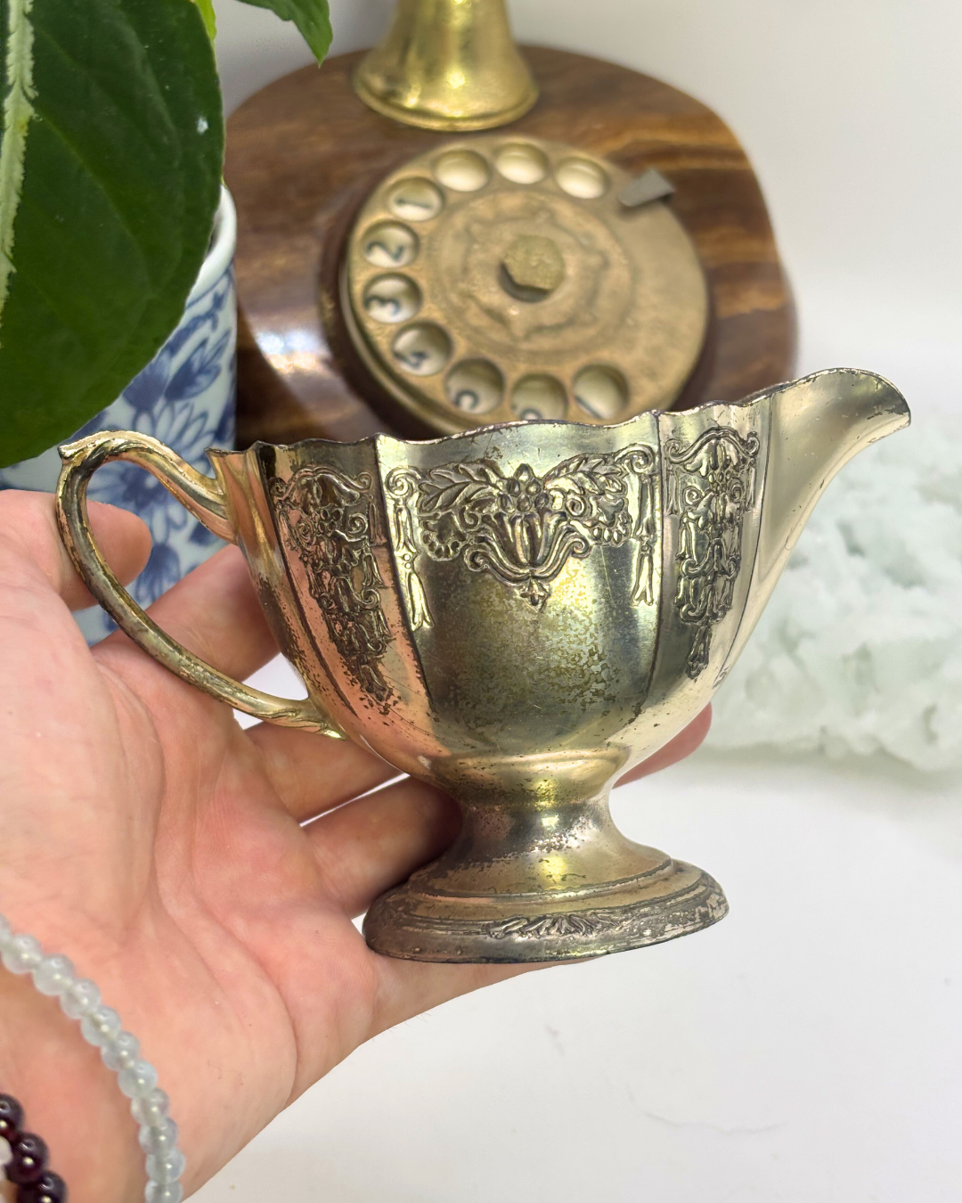 Small Silver Plated Milk Jug (UNPOLISHED)