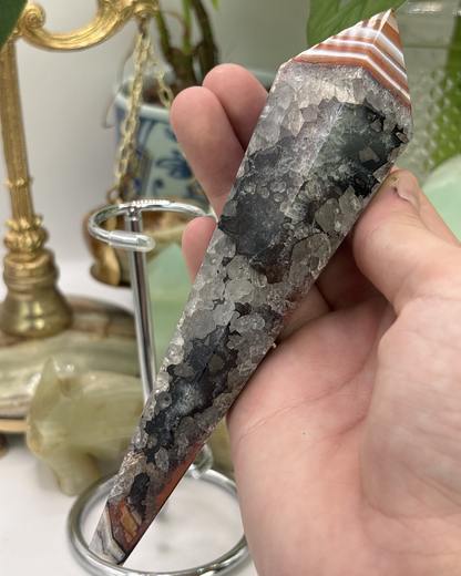 Red Agate Wand with Stand