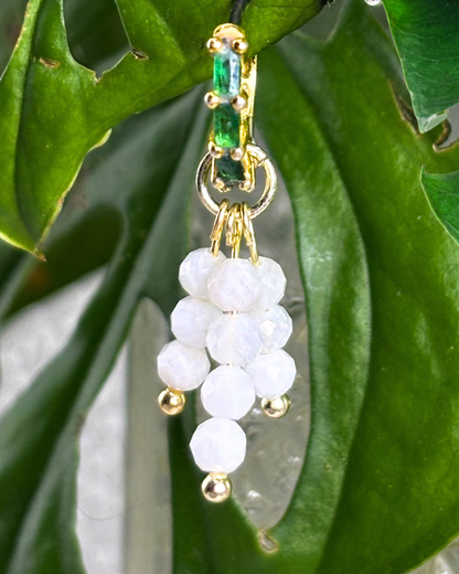Moonstone Triple Sparkle Charm PAIR