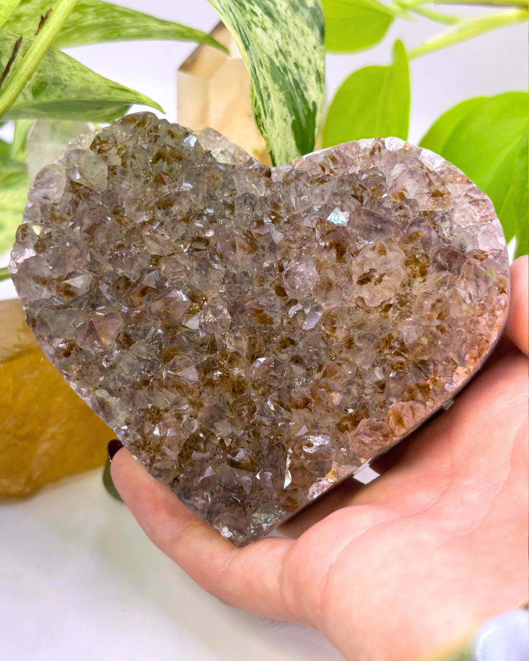 Large Amethyst Cluster Heart