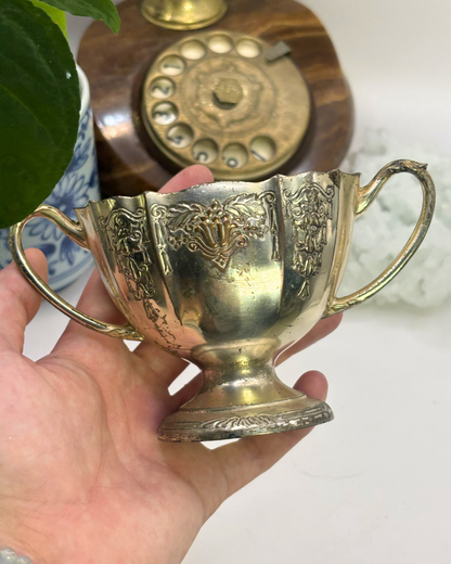 Small Silver Plated Sugar Pot (UNPOLISHED)