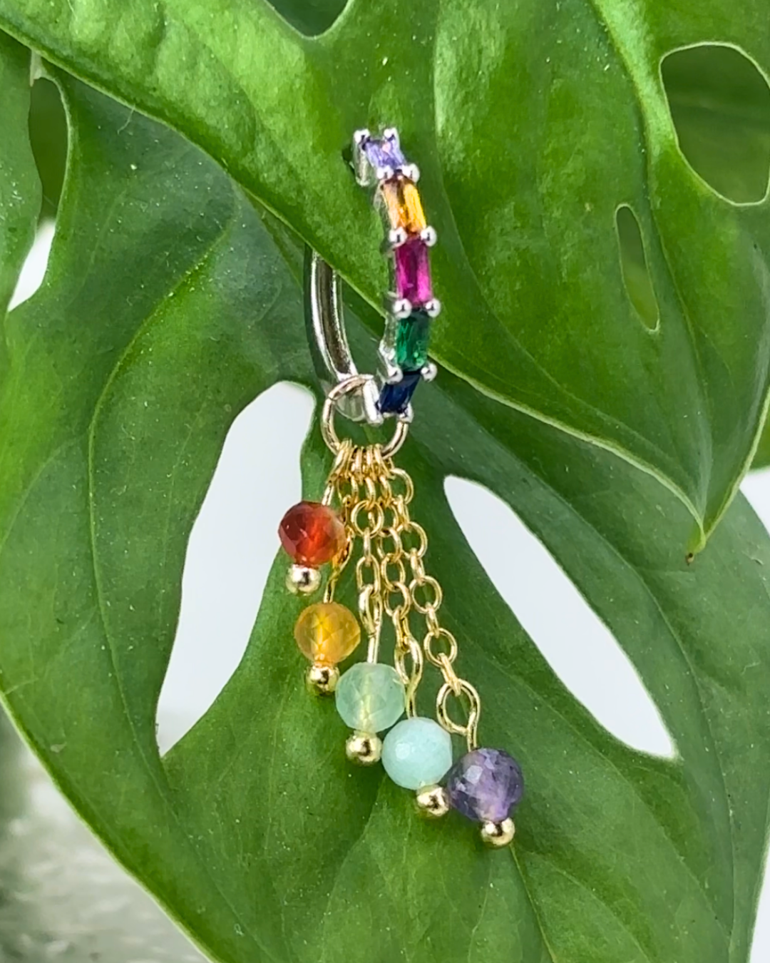 LGBTQAI+ Pride Lily of the Valley Crystal Earring Charm