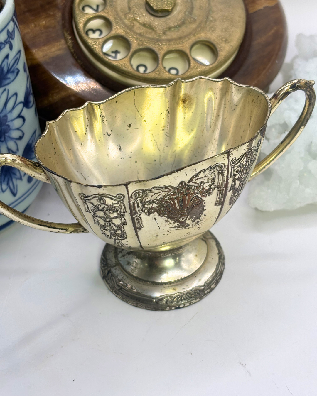 Small Silver Plated Sugar Pot (UNPOLISHED)