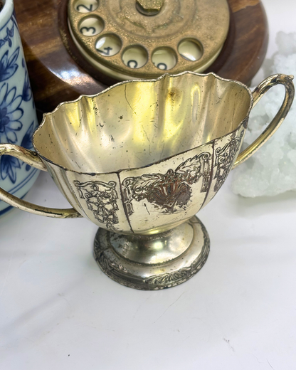 Small Silver Plated Sugar Pot (UNPOLISHED)