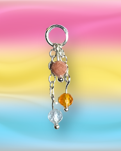 Pansexual Pride Lily of the Valley Crystal Earring Charm