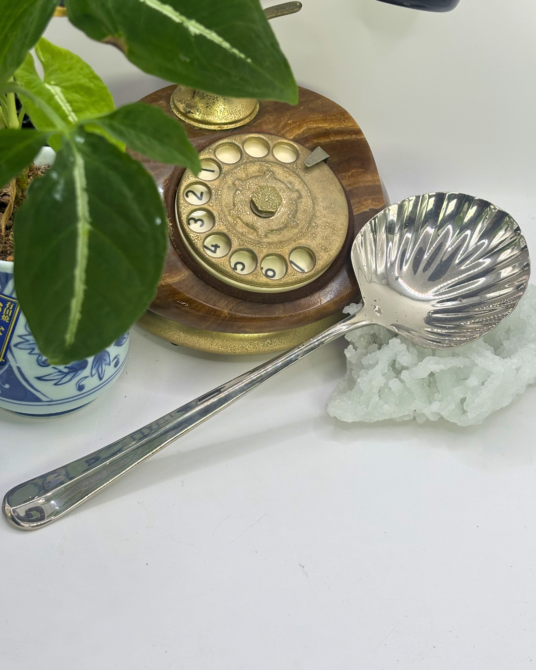 Silver Plated Scallop Salad Spoon