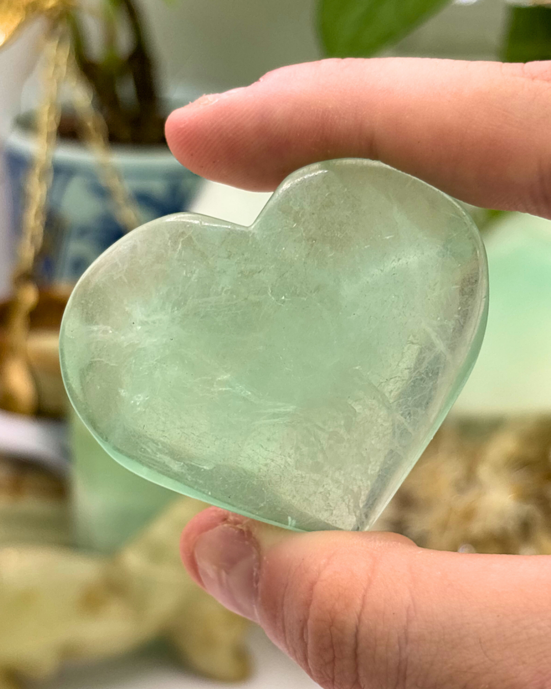 Green Fluorite Heart