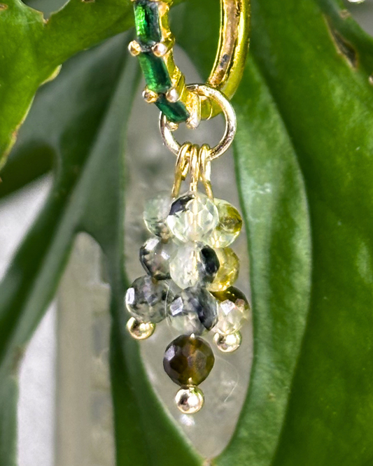 Prehnite Triple Sparkle Charm PAIR