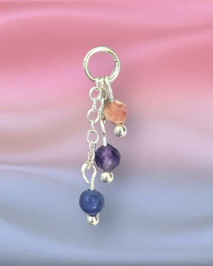 Bisexual Pride Lily of the Valley Crystal Earring Charm