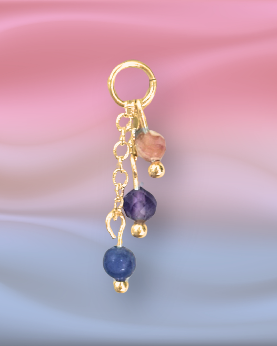 Bisexual Pride Lily of the Valley Crystal Earring Charm